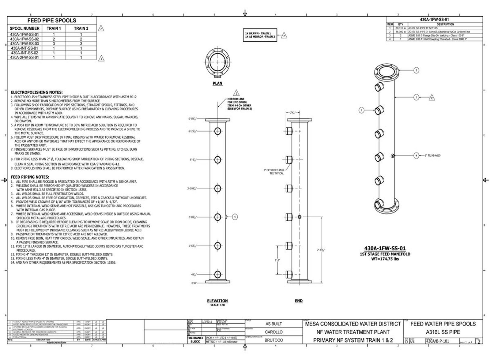 Costa Mesa — Pipe Spools Primary System